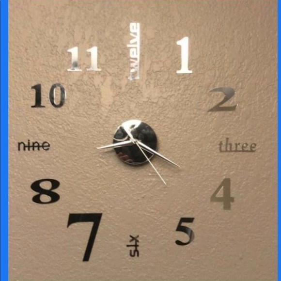 NEW 16inx16in Adhesive Wall Clock - Picture 4 of 9